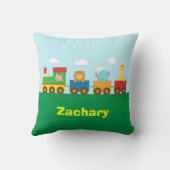 Colorful Cute Animals Train for Kids Room Kussen (Achterkant)