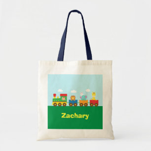 Colorful Cute Animals Train for Kids Tote Bag