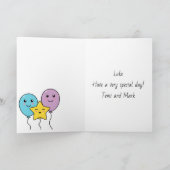 Colorful Cute Balloons 5e verjaardag Kaart (Binnen)