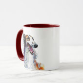 Colorful Cute Borzoi Art | Vibrant Greyhound Art Mok (Voorkant links)