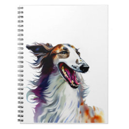 Colorful Cute Borzoi Art | Vibrant Greyhound Art Notitieboek