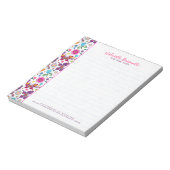 Colorful Cute Butterflies en Flowers Patroon 2 Notitieblok (Linkerzijde)