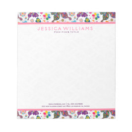 Colorful Cute Butterflies en Flowers Patroon Notitieblok