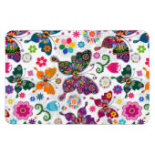 Colorful Cute Butterfly en Flowers Pattern Magneet (Horizontaal)
