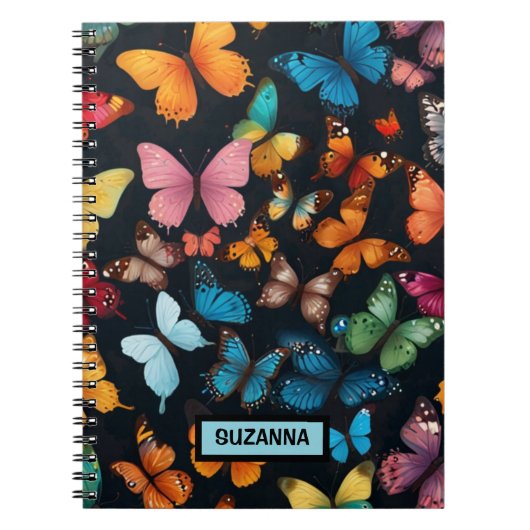 Colorful Cute Butterfly Personalized  Notitieboek (Voorkant)