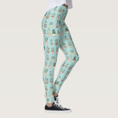 Colorful Cute Cactus in hand getekend stijlpatroon Leggings (Rechts)