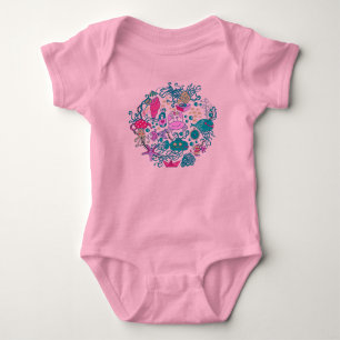 Colorful Cute Cartoon Zee-life Party Scene Romper
