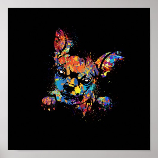 Colorful Cute Chihuahua Poster (Voorkant)