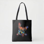 Colorful Cute Chihuahua Tote Bag (Voorkant)