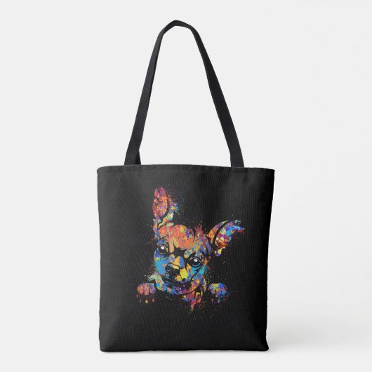 Colorful Cute Chihuahua Tote Bag (Achterkant)