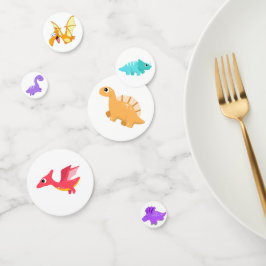 Colorful Cute Dino Birthday Confetti