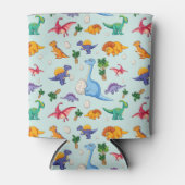 Colorful Cute Dinosaur Pattern Blikjeskoeler (Voorkant)