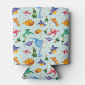 Colorful Cute Dinosaur Pattern Blikjeskoeler (Achterkant)