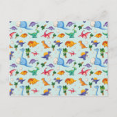 Colorful Cute Dinosaur Pattern Briefkaart (Voorkant)