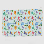 Colorful Cute Dinosaur Pattern Golfhanddoek (Horizontaal)