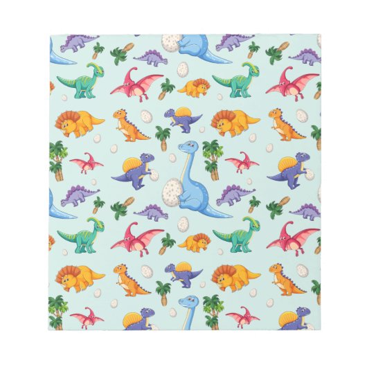 Colorful Cute Dinosaur Pattern Notitieblok (Voorkant)