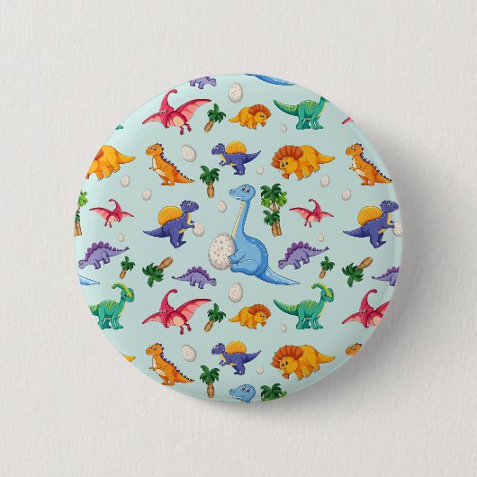 Colorful Cute Dinosaur Pattern Ronde Button 5,7 Cm (Voorkant)