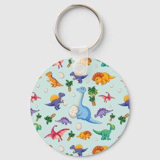Colorful Cute Dinosaur Pattern Sleutelhanger