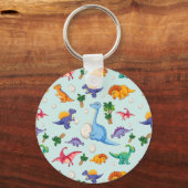 Colorful Cute Dinosaur Pattern Sleutelhanger (Voorkant)