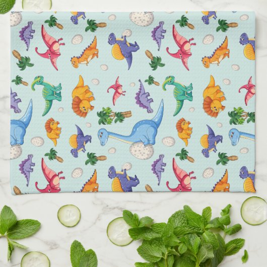 Colorful Cute Dinosaur Pattern Theedoek (Gevouwen)