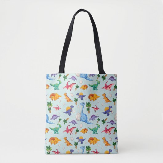 Colorful Cute Dinosaur Pattern Tote Bag (Voorkant)