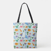 Colorful Cute Dinosaur Pattern Tote Bag (Achterkant)