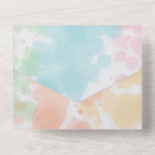 Colorful Cute Dinosaurs Baby shower All In One Uitnodiging (Achterkant)