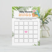 Colorful Cute Dinosaurs Baby shower Bingo (Staand voorkant)