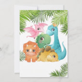 Colorful Cute Dinosaurussen Vermaakt Baby shower K (Achterkant)