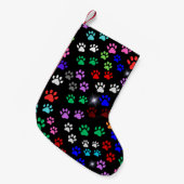 Colorful Cute Dog Paws Kleine Kerstsok (Voorkant (Hangend))