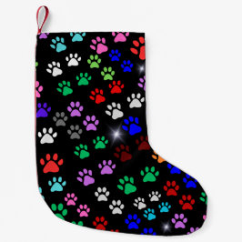 Colorful Cute Dog Paws Kleine Kerstsok