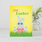 Colorful Cute Easter Bunny Holiday Kaart (Staand voorkant)