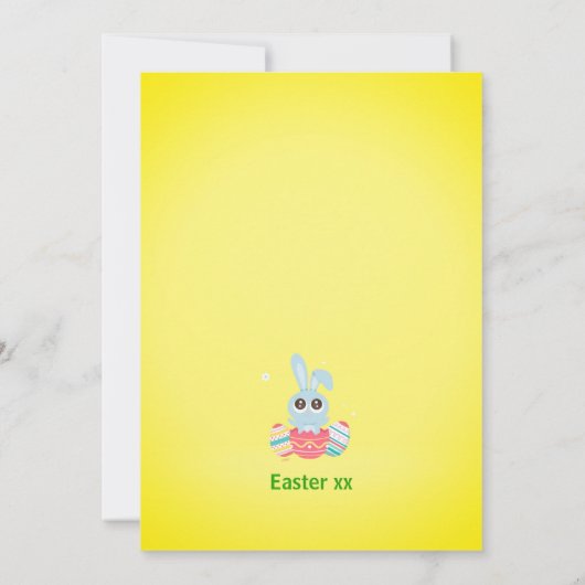Colorful Cute Easter Bunny Holiday Kaart (Achterkant)
