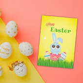 Colorful Cute Easter Bunny Holiday Kaart