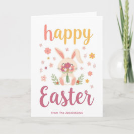 Colorful Cute Easter Card , Personalized Easter Feestdagen Kaart