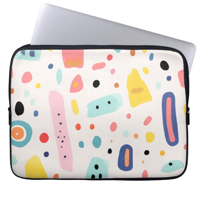 colorful cute elements design laptop sleeve (Voorkant)