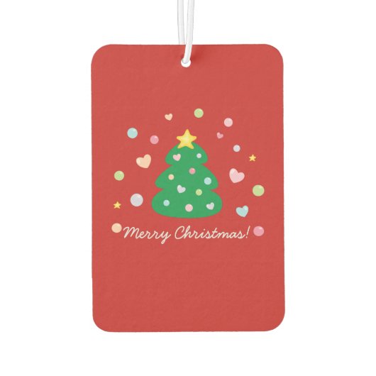 Colorful Cute Festive Merry-kerstboom Luchtverfrisser (Achterkant)