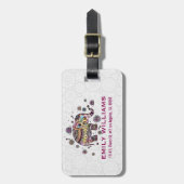 Colorful Cute Floral Elephant Bagagelabel (Voorkant verticaal)