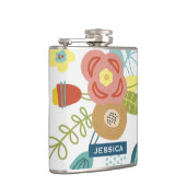 Colorful Cute Floral Pattern Personalised Heupfles (Rechts)