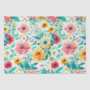 Colorful Cute Floral Pattern Tissuepapier
