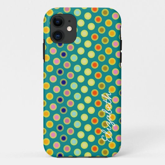 Colorful Cute Flower Pattern 2 Case-Mate iPhone Case (Achterkant)