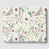 Colorful Cute Flowers & Leafs Pattern Gastenboek (Achterkant)