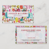 Colorful Cute Flowers Patroon Visitekaartje (Voorkant / Achterkant)