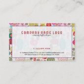 Colorful Cute Flowers Patroon Visitekaartje (Achterkant)