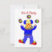 Colorful Cute Fun Circus Clown Juggling Kaart (Voorkant)