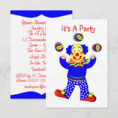 Colorful Cute Fun Circus Clown Juggling Kaart (Voorkant / Achterkant)