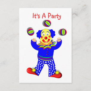 Colorful Cute Fun Circus Clown Juggling Kaart