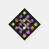 Colorful Cute Halloween Monsters op Black Servet (Hoek)