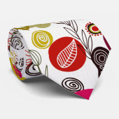 Colorful Cute Hand Drawn Retro Flowers Stropdas (Opgerold)