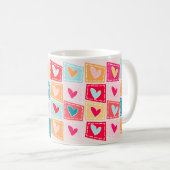 Colorful Cute Heart Pattern Valentijnsdag Koffiemok (Voorkant rechts)